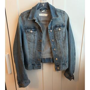 H&M Womens L.O.G.G Light Wash Stretch Denim Jacket Sz. 4